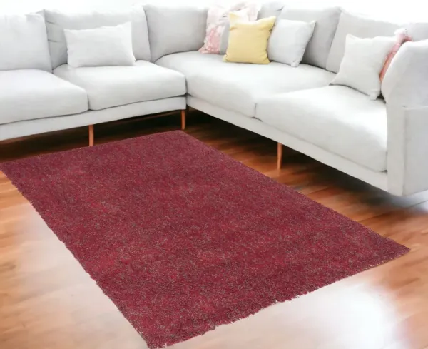 5' x 7' Heather Plain Indoor Area Rug - Red