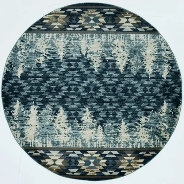 8' Round Area Rug - Slate Blue