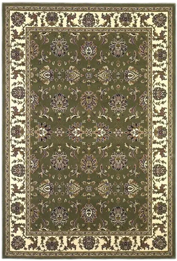 Octagon Floral Vines Area Rug - Green And Ivory
