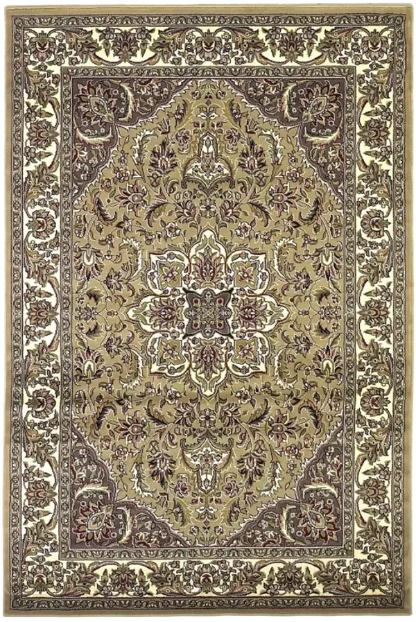 Octagon Medallion Area Rug - Beige And Ivory