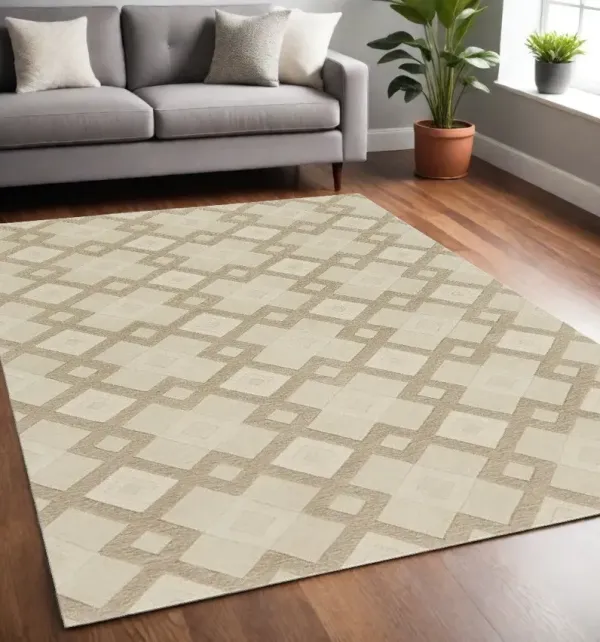 5' x 8' Wool Area Rug - Ivory