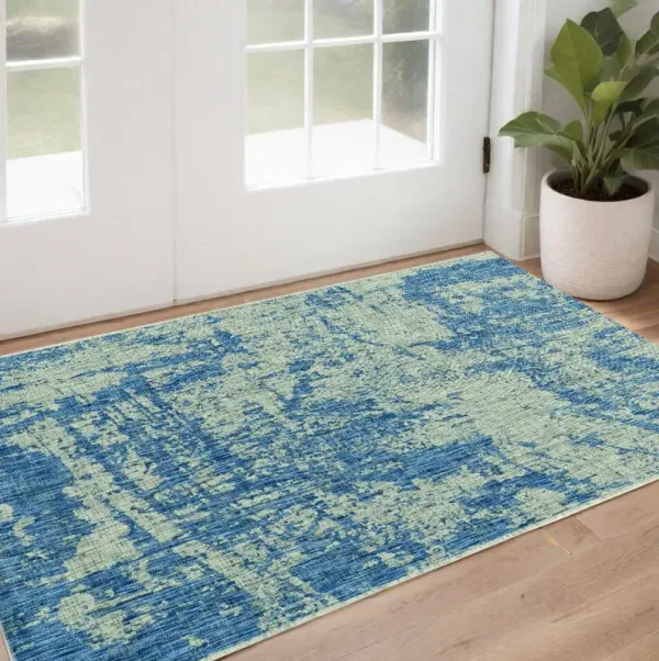 3' x 4' Abstract Area Rug - Blue