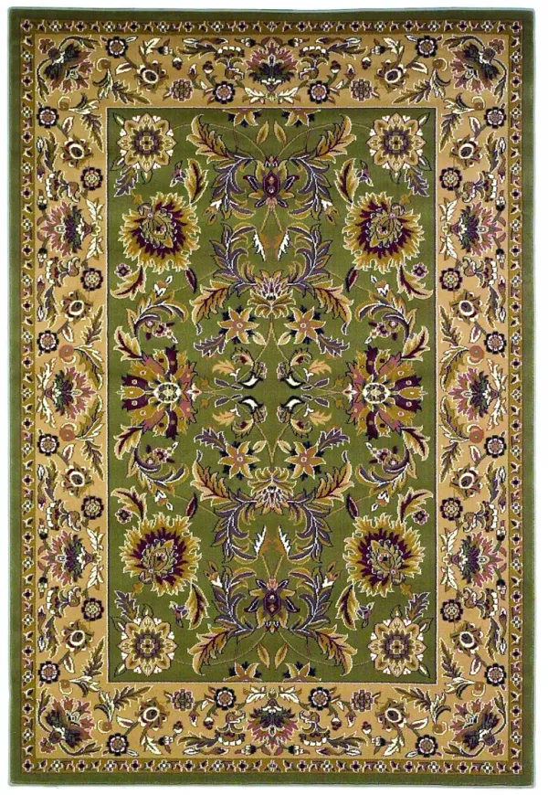 2' x 3' Machine Woven Floral Traditional Indoor Accent Rug - Green Taupe
