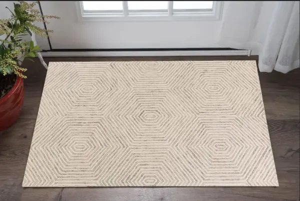 2' x 4' Wool Hand Tufted Area Rug - Ivory