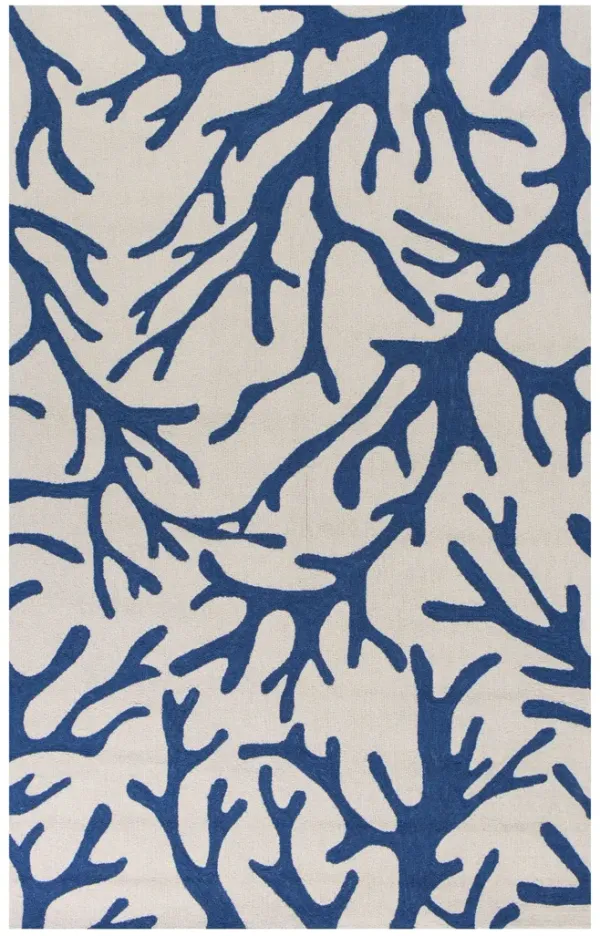 2' x 4' Area Rug - Ivory And Blue