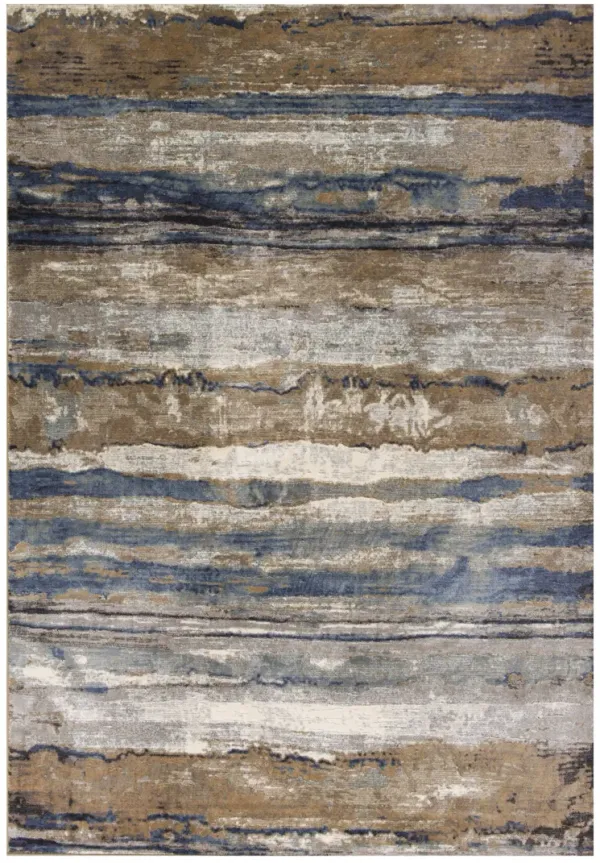 2.2' x 3.6' Area Rug - Ivory And Blue