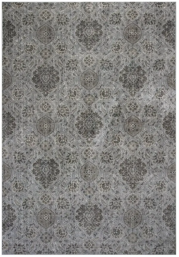 2' x 4' Damask Area Rug - Silver