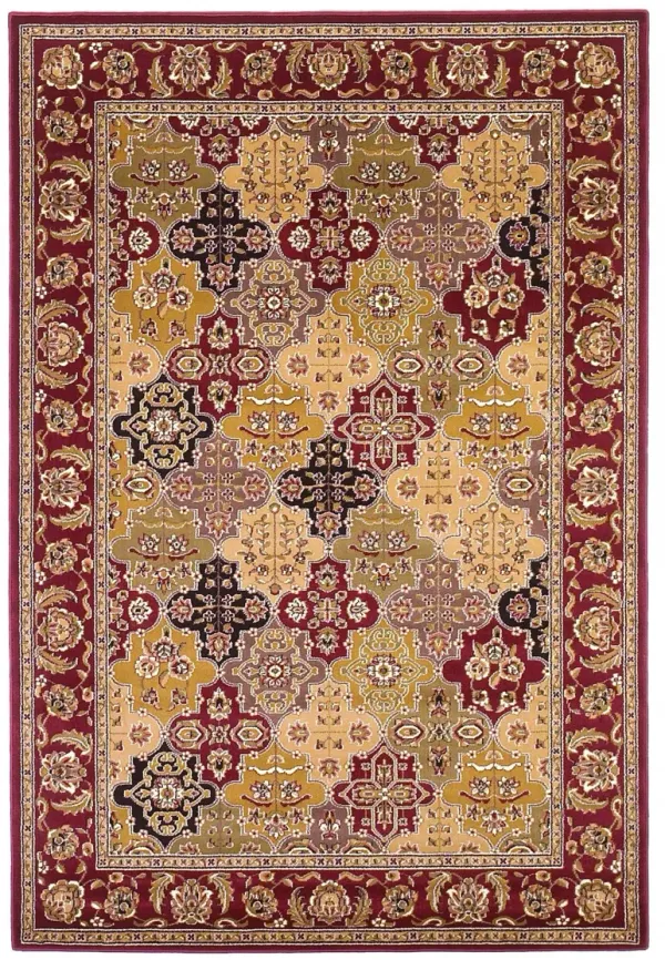 3' x 5' Machine Woven Traditional Quatrefoil Indoor Area Rug - Red