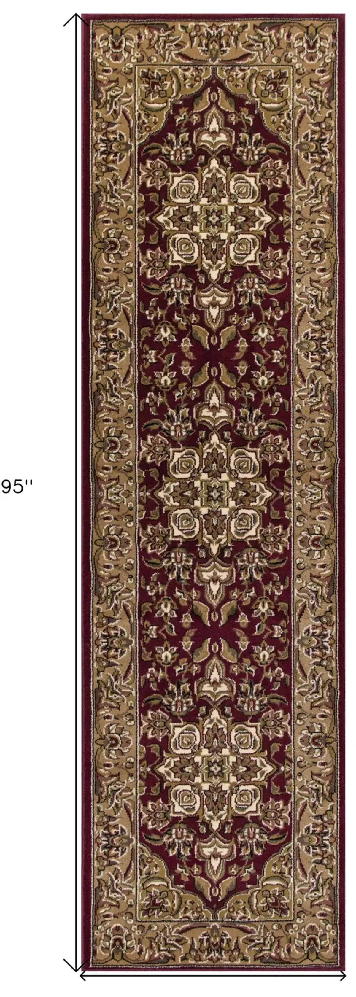 2' x 8' Medallion Runner Rug - Red Or Beige