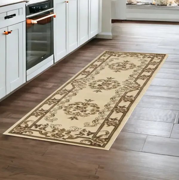 2' x 8' Medallion Runner Rug - Ivory