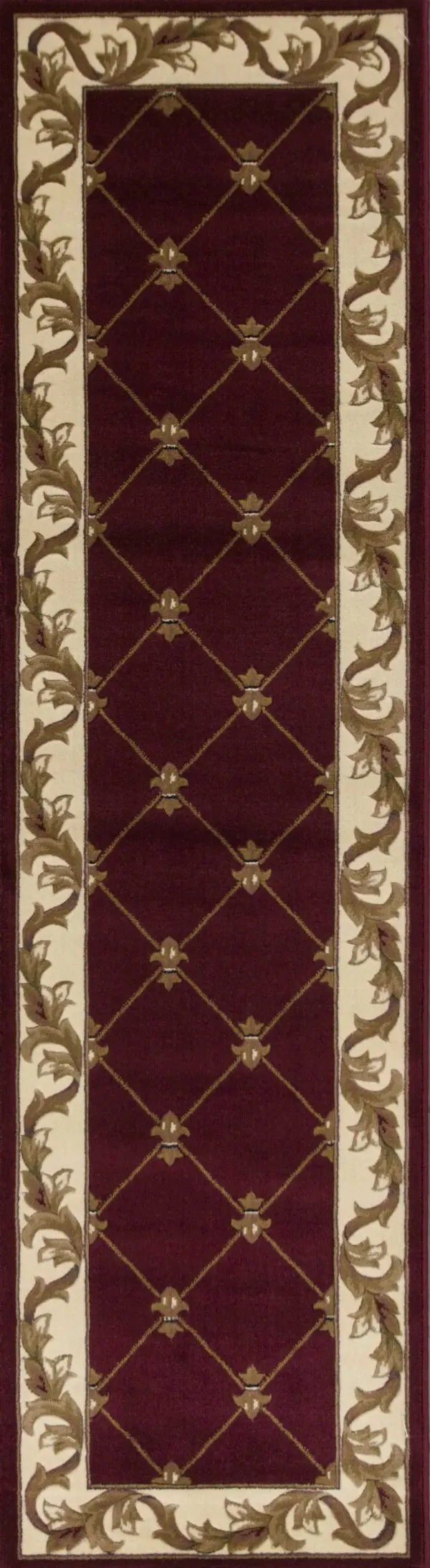 2' x 8' Fleur De Lis Runner Rug - Red