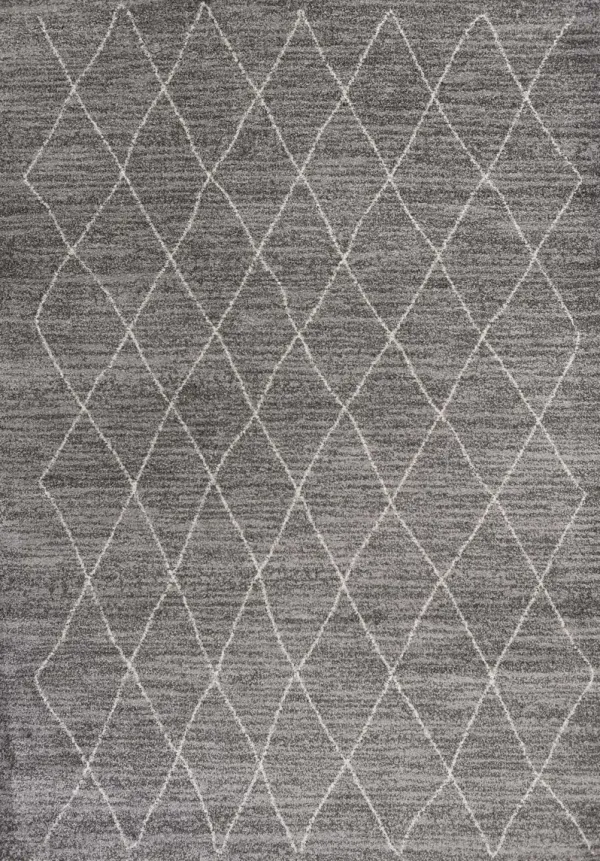 3' x 5' Diamond Pattern Area Rug - Gray