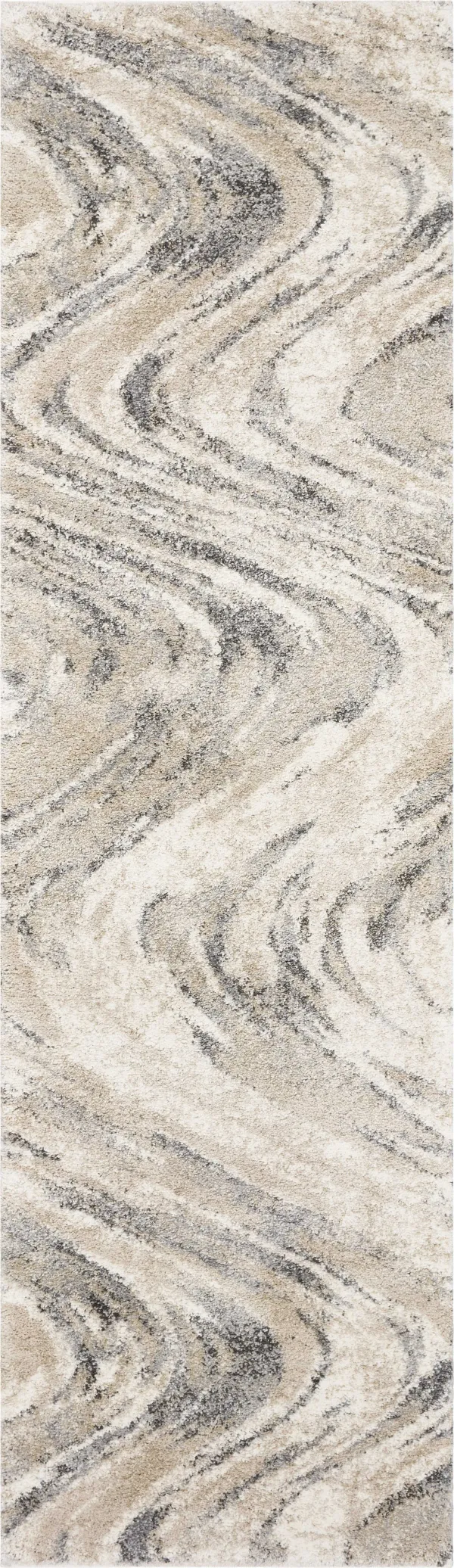 7' Abstract Runner Rug - Natural