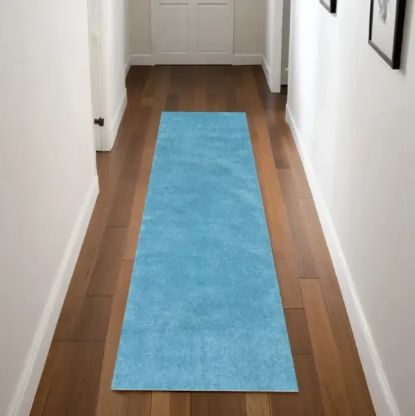 8' Indoor Shag Runner Rug - Highlighter Blue