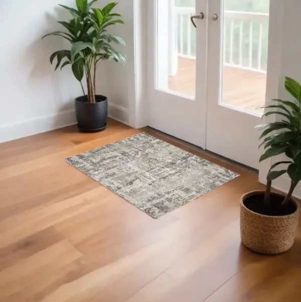 3.3' x 4.9' Abstract Area Rug - Natural