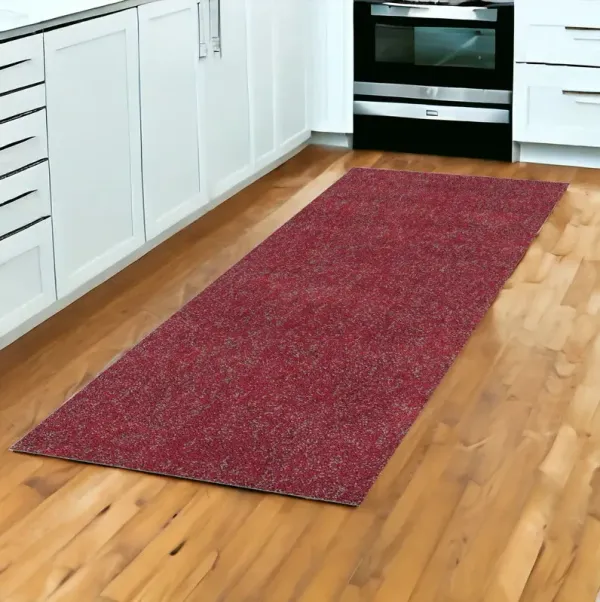 8' Heather Indoor Shag Runner Rug - Red