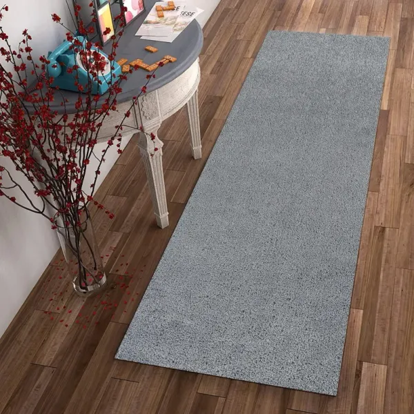 8' Indoor Shag Runner Rug - Gray