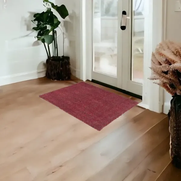 3' x 5' Heather Plain Area Rug - Red