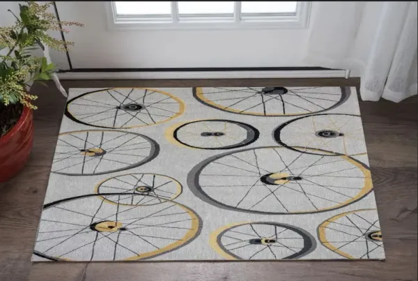 3' x 5' Abstract Hand Tufted Area Rug - Gray And Black