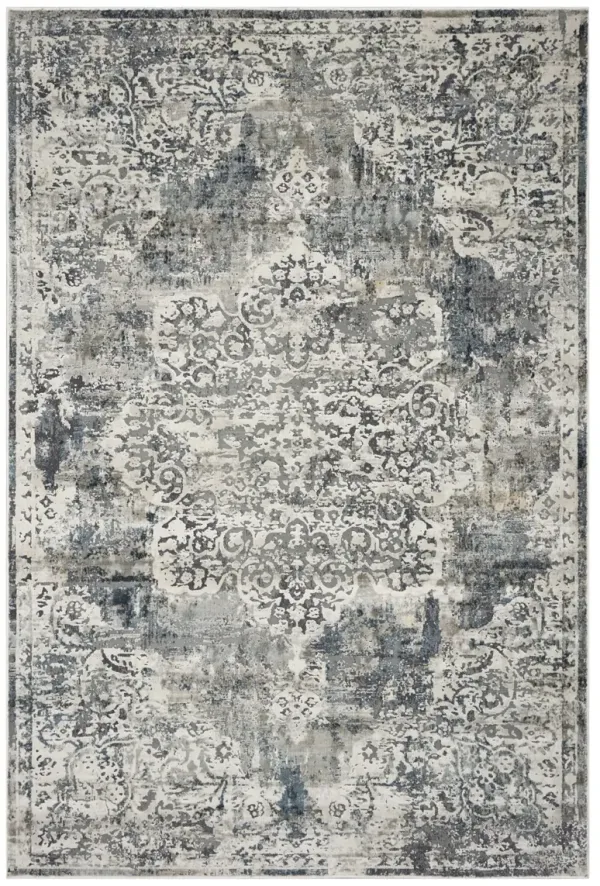 3.3' x 4.9' Polyester Area Rug - Ivory