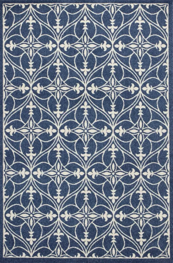 5' x 8' Classical Pattern UV Treated Area Rug - Denim