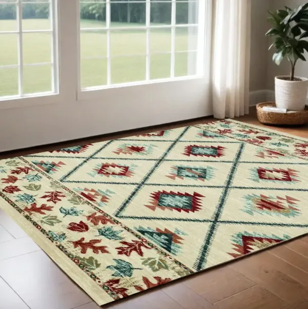 3' x 5' Southwestern Area Rug - Ivory