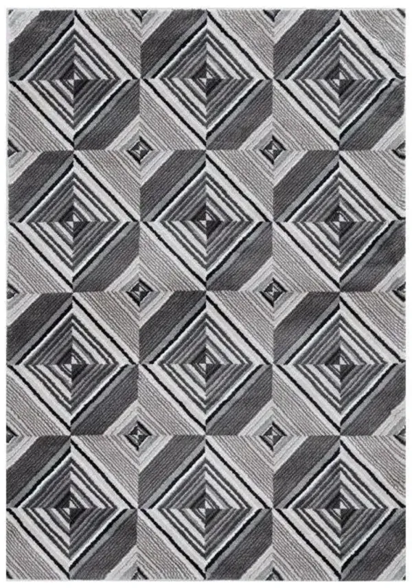 3' x 5' Polyester Area Rug - Gray