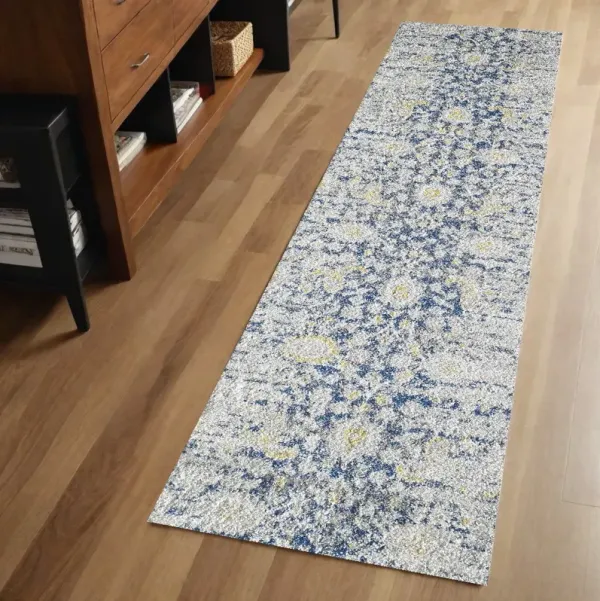 7' x 7' Runner Rug - Blue And Gray