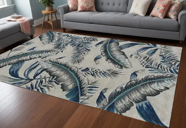 8' x 11' Wool Hand Tufted Area Rug - Blue And Gray