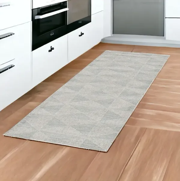 8' Wool Handmade Runner Rug - Ivory