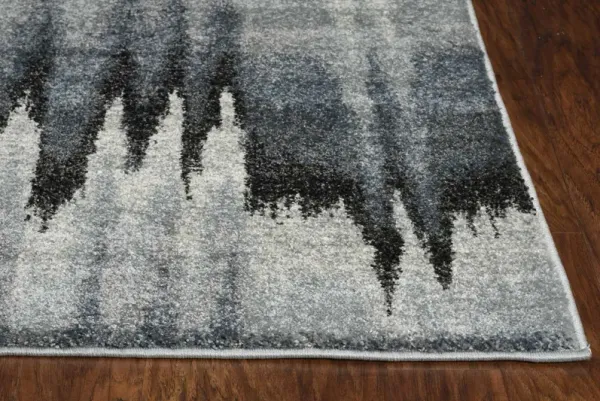 3' x 5' Machine Woven Abstract Pulse Area Rug - Blue Ivory