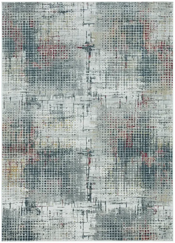 3.3' x 4.6' Abstract Polypropylene Area Rug - Gray