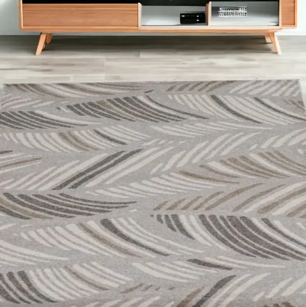 5' x 8' Feather Brushstrokes Area Rug - Gray