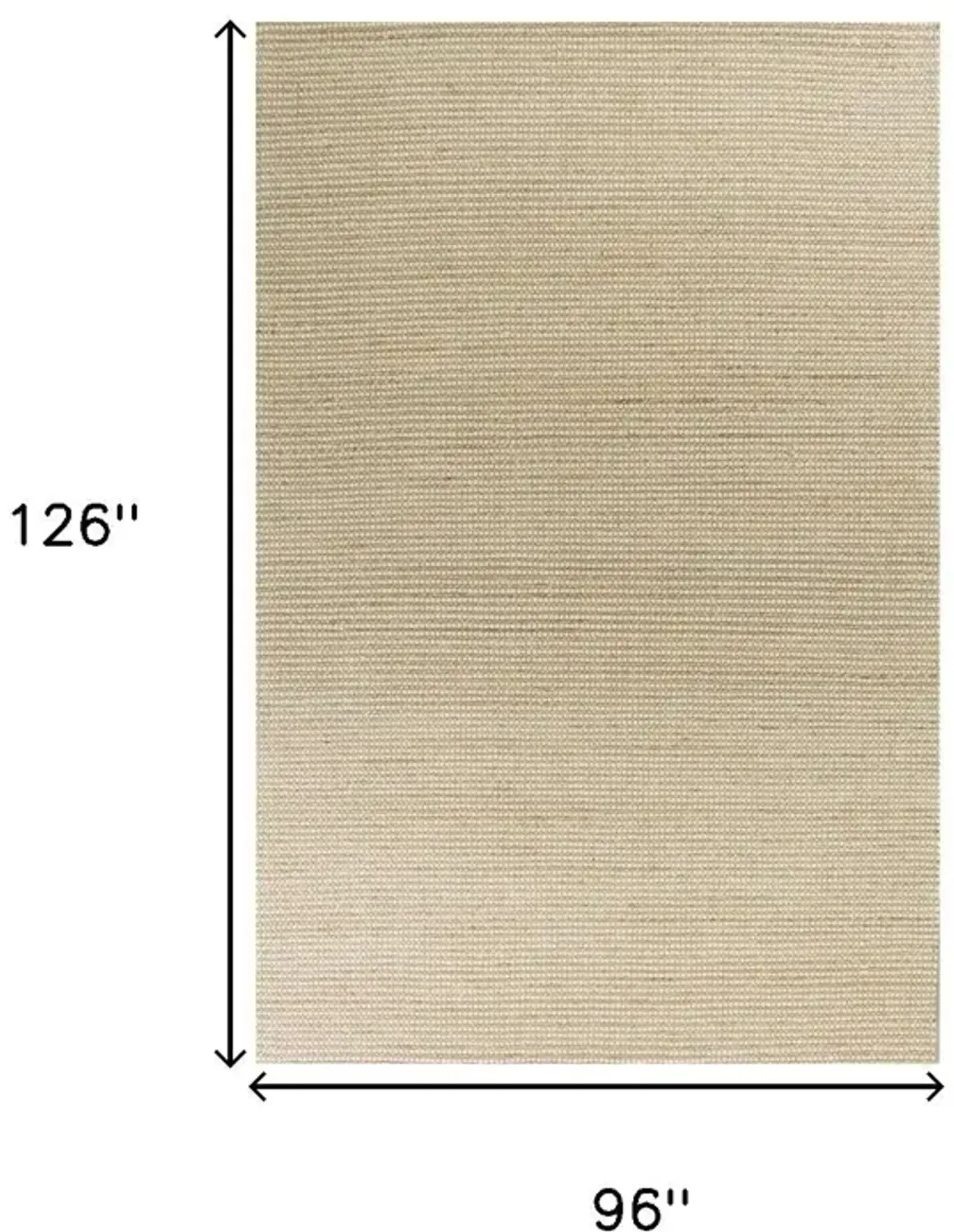 8' x 11' Indoor Area Rug - Ivory Hand Woven Wool And Jute