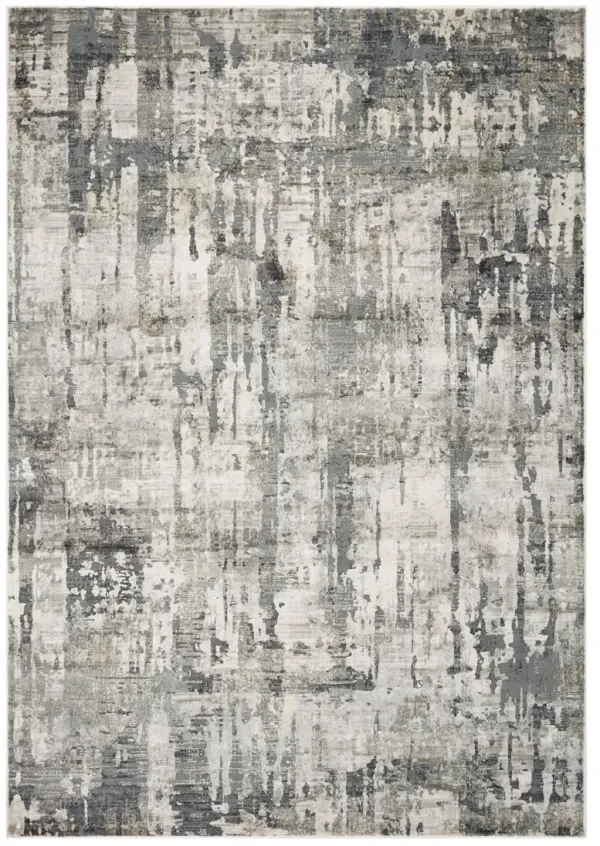 3.3' x 4.9' Polyester Area Rug - Gray