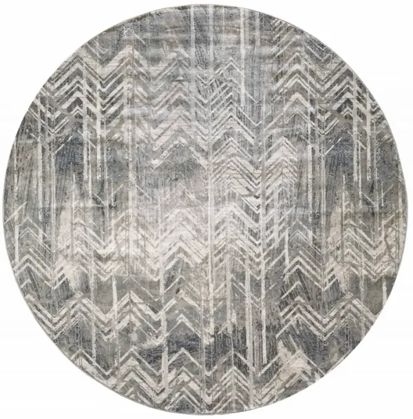 8' x 8' Chevron Area Rug - Gray