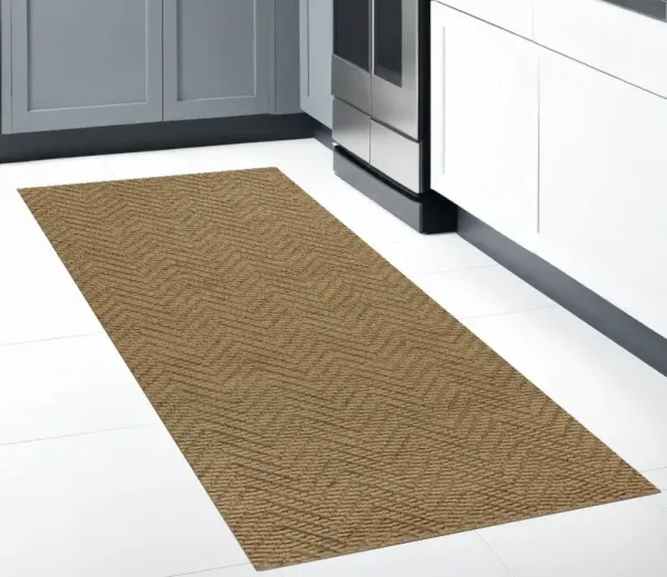 8' Hand Woven Runner Rug - Natural Chevron