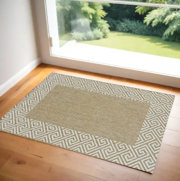 3' x 4' Geometric Area Rug - Natural