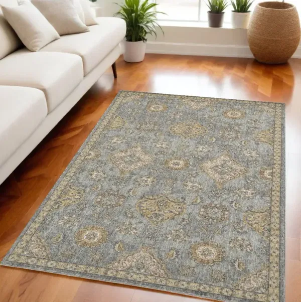 5' x 8' Machine Woven Traditional Indoor Area Rug - Sage Green