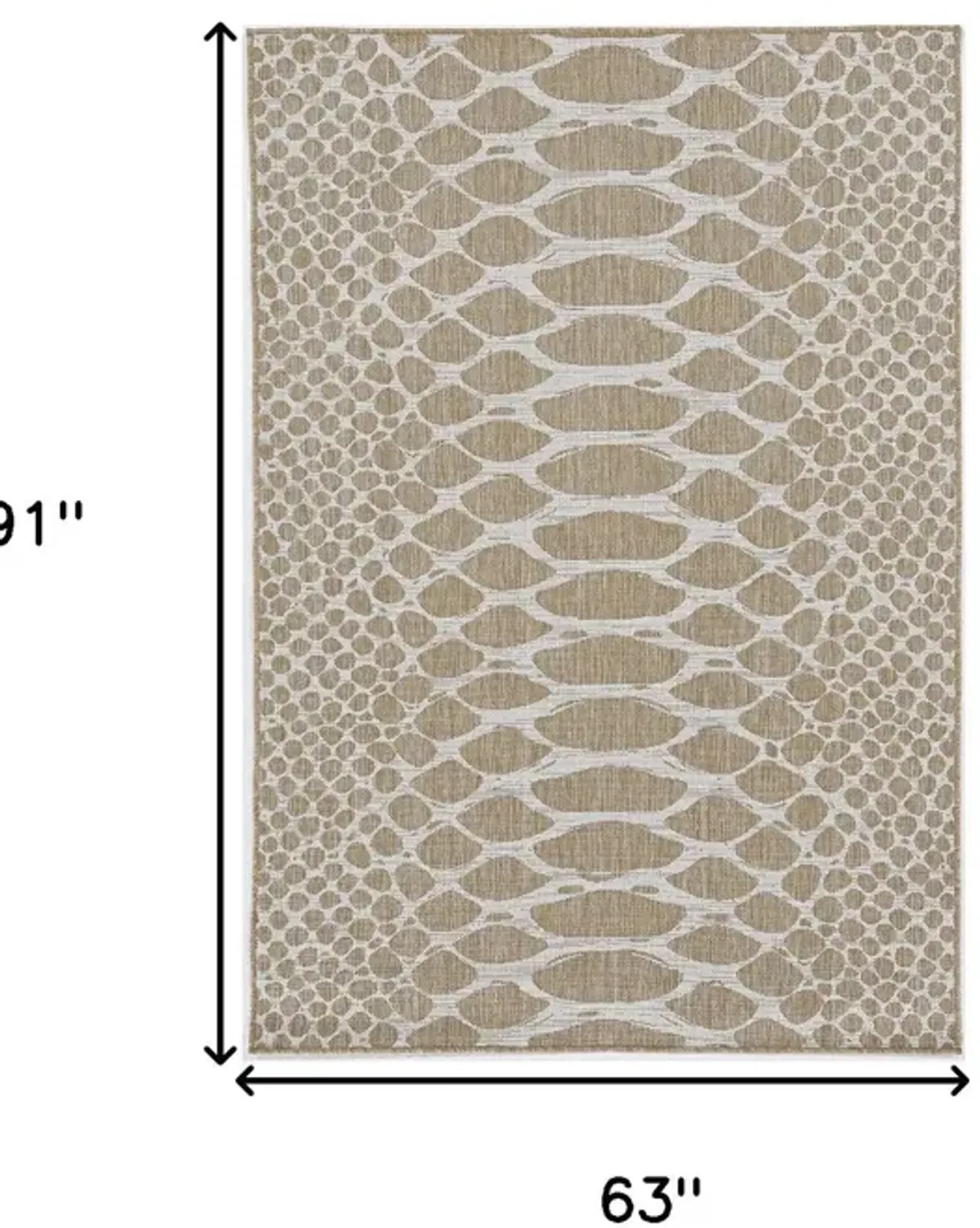 5' x 8' Natural Animal Print Area Rug - Natural