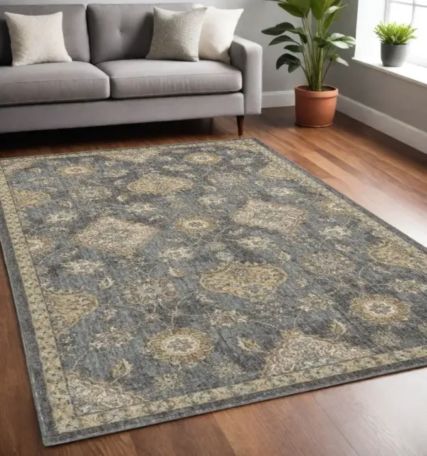 63 x 91 Wool Rug - Slate Gray