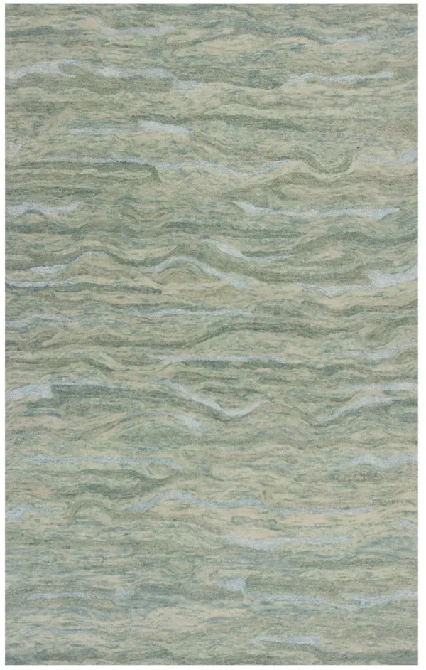 3' x 5' Hand Tufted Abstract Indoor Area Rug - Seafoam Blue