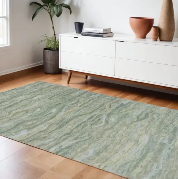 8' x 10' Hand Tufted Abstract Indoor Area Rug - Seafoam Blue