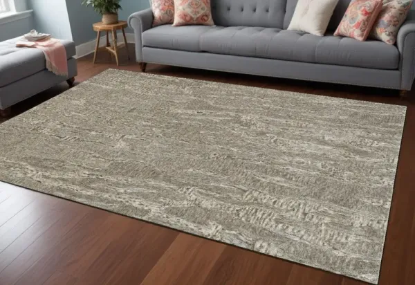 8' x 10' Hand Tufted Abstract Indoor Area Rug - Sand
