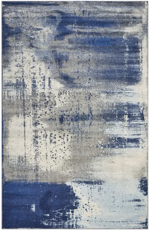 3' x 5' Abstract Brushstrokes Area Rug - Ice Blue