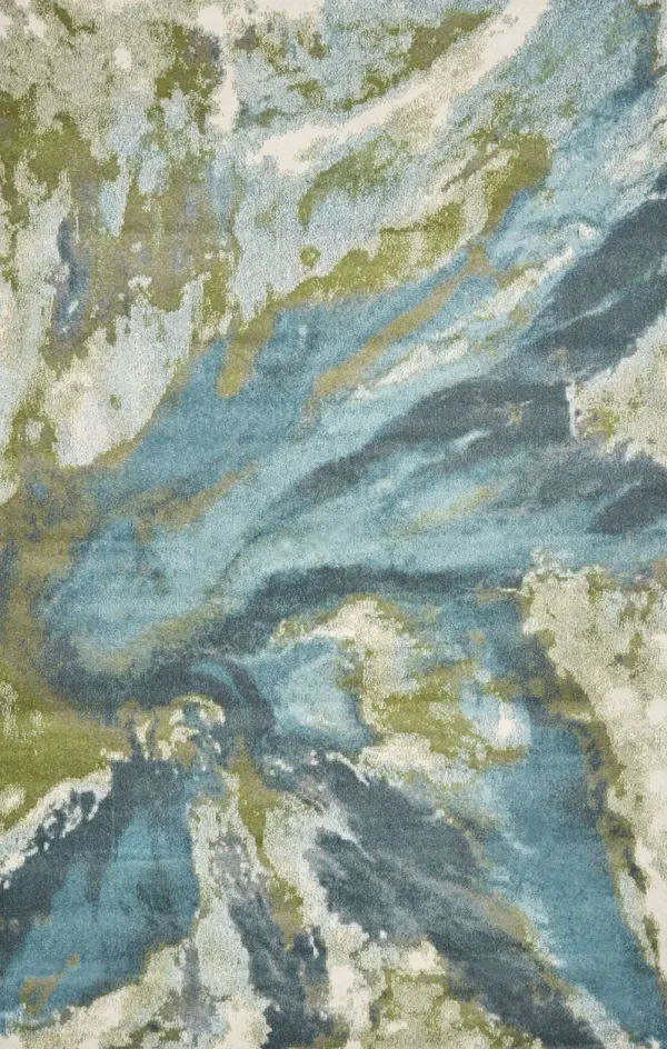 5' x 7' Abstract Design Indoor Area Rug - Teal