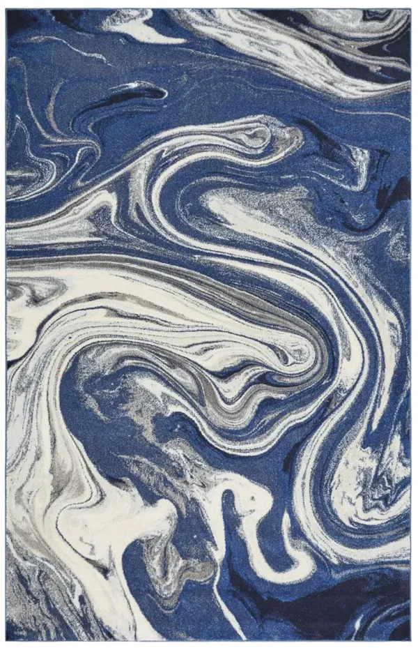 3' x 5' Abstract Waves Area Rug - Blue