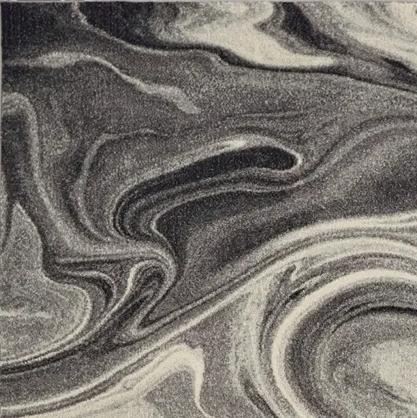 5' x 8' Machine Woven Marble Indoor Area Rug - Gray Black
