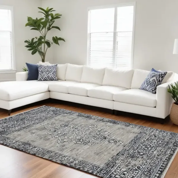8' x 10' Diamond Area Rug - Sand And Charcoal