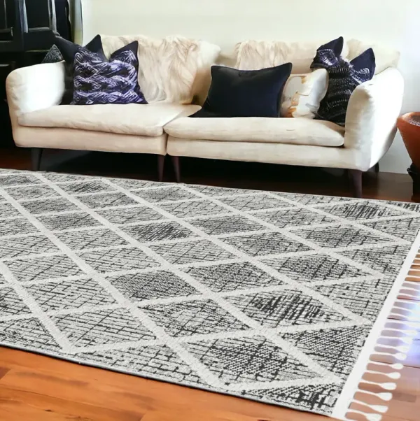 12' x 15' Geometric Area Rug - Charcoal